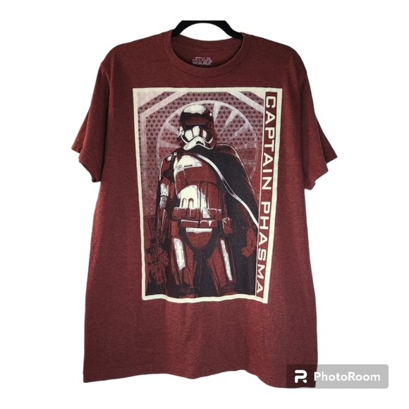Star Wars Fifth Sun The Force Awakens Captain Phasma Poster Heather Red Tshirt L - Picture 1 of 16
